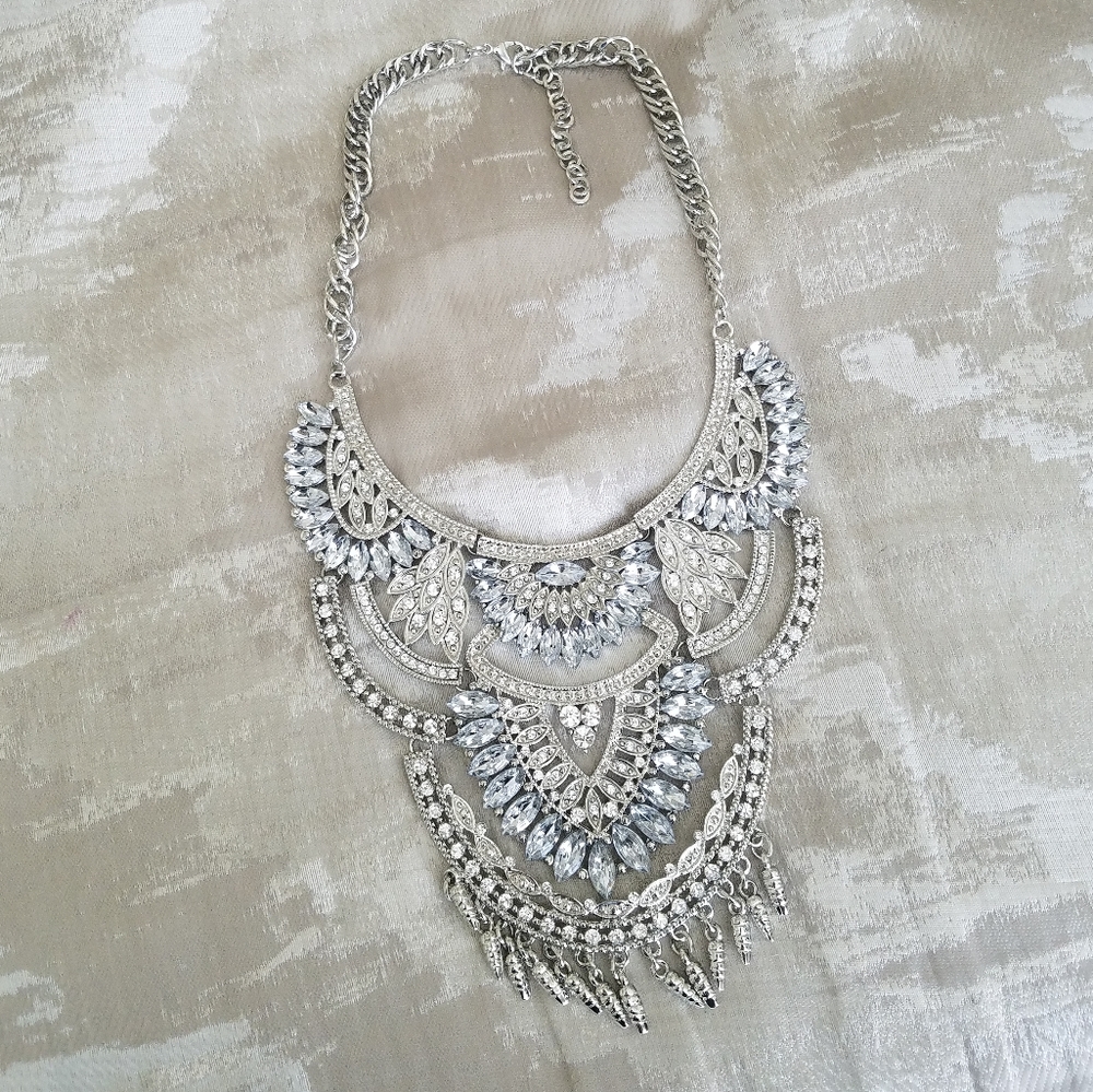 Silver statement necklace